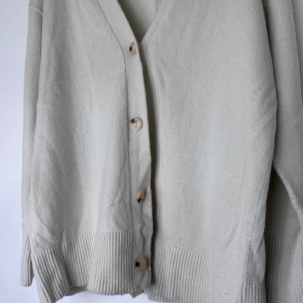 Vince Wool Cashmere Cream Long Grandpa Cardigan Size XL - Picture 4 of 6